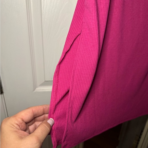 White Birch Ribbed Pink Pencil Skirt - Picture 4 of 8